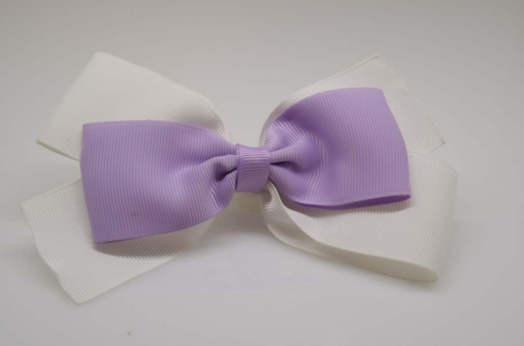 Emma inspired hair Bow with colors  White, Light Orchid